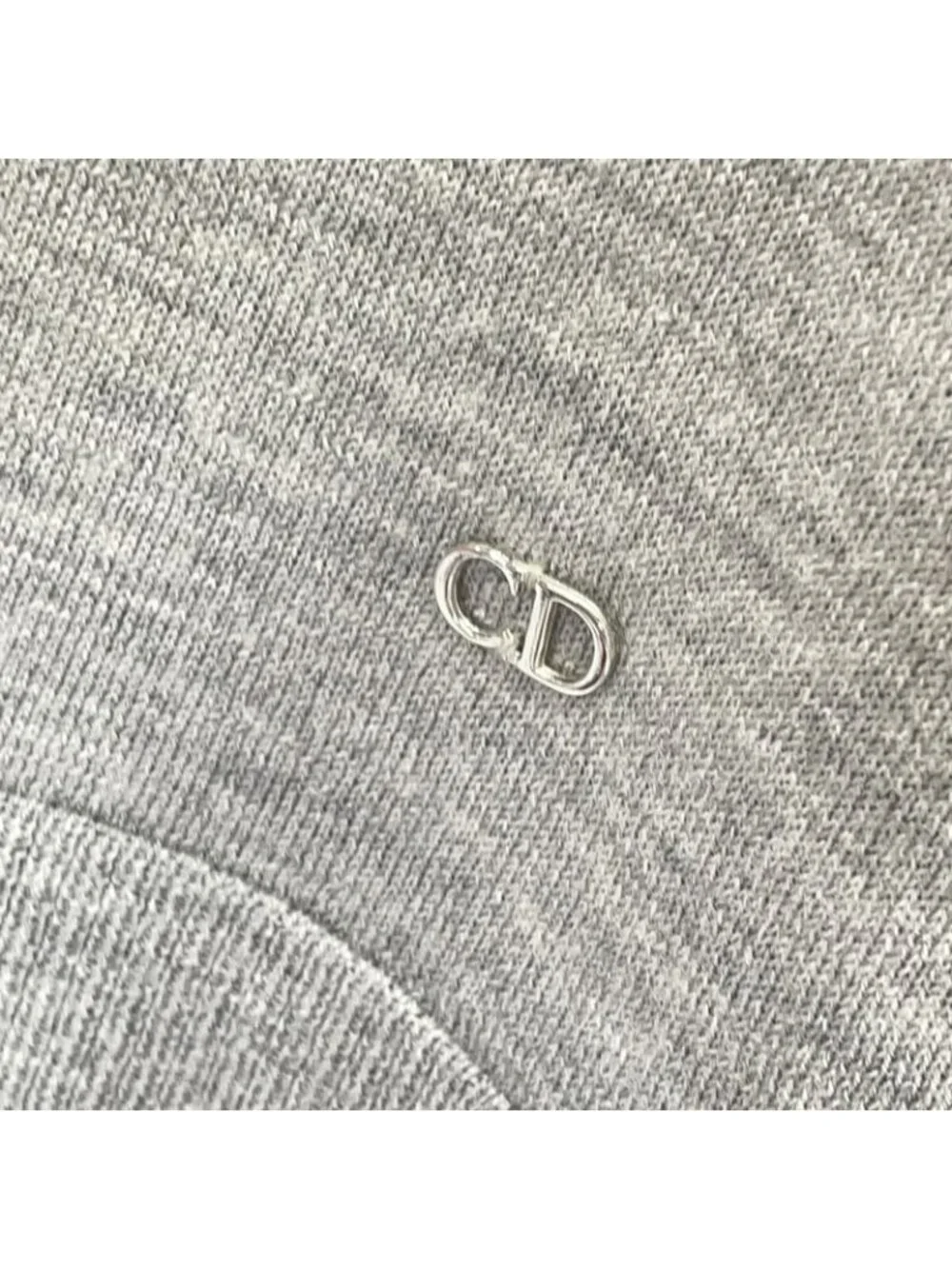 Dior Gray CD Logo Wool Silk Jacket 36